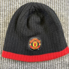 Manchester United Beanie Hat Black Red Knit One Size Official Merchandise