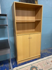 Sleek Ikea Blonde Cabinet with Shelves