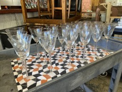 Blown Glass Flared Wine Stem Set of 18