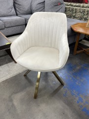 Art Leon White Velvet Chair