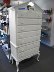 Painted Tall Boy Chest of Drawers