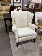Cream Scalloped Wingback Armchair
