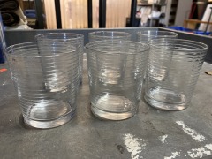Vintage Ribbed Barware Glasses Set of 6