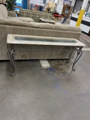 Classic Stone & Metal Entryway Table