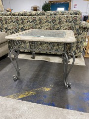 Classic Stone & Metal Side Table (AS IS)