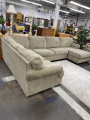 Super Casual Sectional in Tan Corduroy