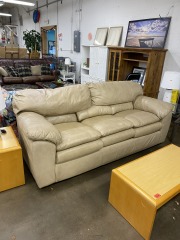 Beige Leather Couch