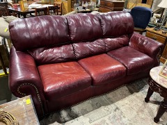 Maroon leather sofa 2765