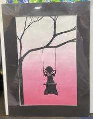 Swing into the Pink Sunset Framed Art