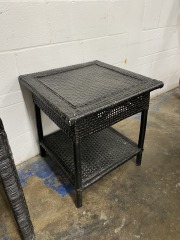 Country Goth Wicker Side Table