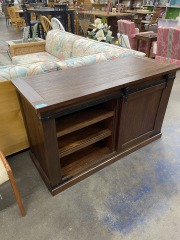 Barn Door Industrial Farmhouse Credenza