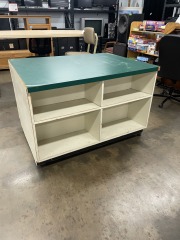 Green and White Rolling Shelf