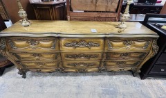 French Country Carved Oak Dresser