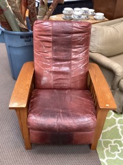 Leather Reclining Arm Chair