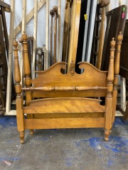 Traditional Wood Four Post Twin Headboard & Footboard
