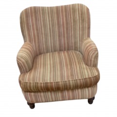Orange stripe pattern armchair