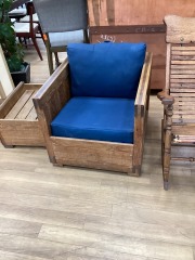 THIS END UP ARM CHAIR AND OTTOMAN (NO CUSHION)