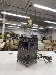 Vintage Fredrick Cooper Chinoiserie Tea Tin Lamp