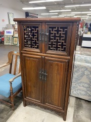 Wood Carved Asian Style Cabinet