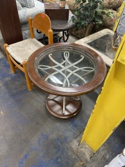 Unique Ornate Metal & Wood Parlor Table