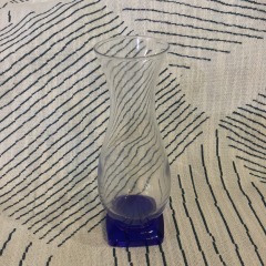 Bormioli Rocco Glass With Cobalt Blue Square Vase