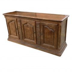 3 Door Carved Wood Buffet\/Credenza