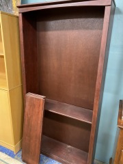 Wood Cherry Finish Bookshelf (Needs Shelf Pins)