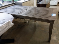 Teak Outdoor Dining Table with Built-In Leaves