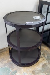 Ethan Allen Round Black Side Table