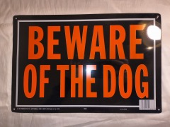 HK Metal Beware Of Dog Sign # 20401451