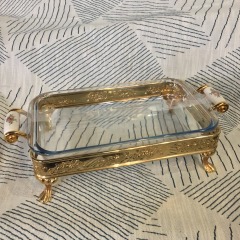 Royal Doulton Old Country Roses Covered Gold Plated Color Casserole\/baking Set *NO LID*