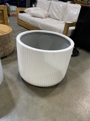 Flower Pot (white fluted)