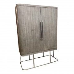 Large Brown 2 Door Wardrobe On Metal Base