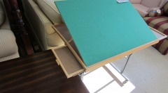 Rolling, Adjustable Puzzle Table w\/Drawers
