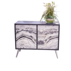 Hooker Furniture Black 2 Door Glass Sideboard