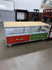 Metal Locker Style TV Stand