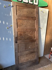 Antique 5 Panel Door 33 7\/8 x 80