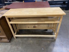 Blonde Mission Style Entryway Table