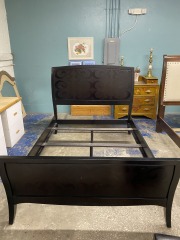 Modern Black Embellished Full Bed Frame