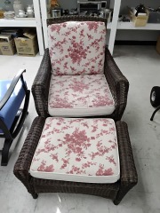 Wicker Rocker & Ottoman