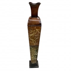38\u201d Brown Metal Vase