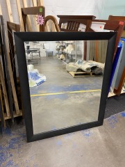 Large Black Bevel Mirror (38x46)