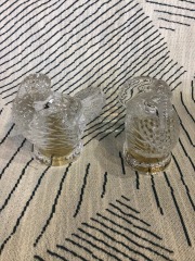 Turkey Salt & Pepper Shakers Shannon Crystal by Godinger 24% Lead