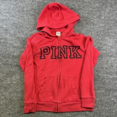 PINK Red Zip Hoodie