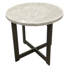 Concrete Top W\/ Metal Base Side Table