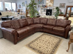 Distressed Leather Sectional