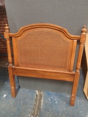 Wood And Cane Twin Headboard