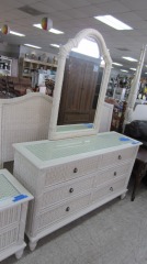 Wicker Dresser w\/Mirror