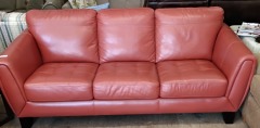 Red Leather Sofa 82 x 36