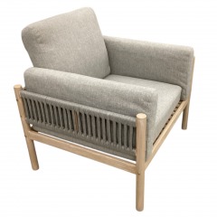 Light Wood Frame And Grey Oversized Chair